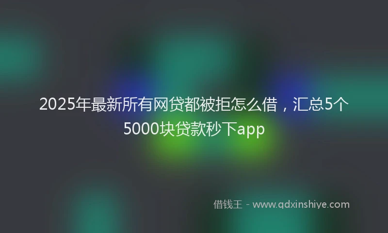 2025年最新所有网贷都被拒怎么借，汇总5个5000块贷款秒下app