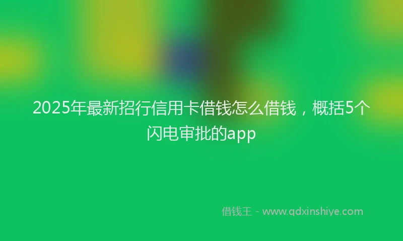 2025年最新招行信用卡借钱怎么借钱，概括5个闪电审批的app