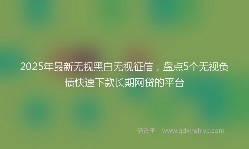 2025年最新无视黑白无视征信，盘点5个无视负债快速下款长期网贷的平台