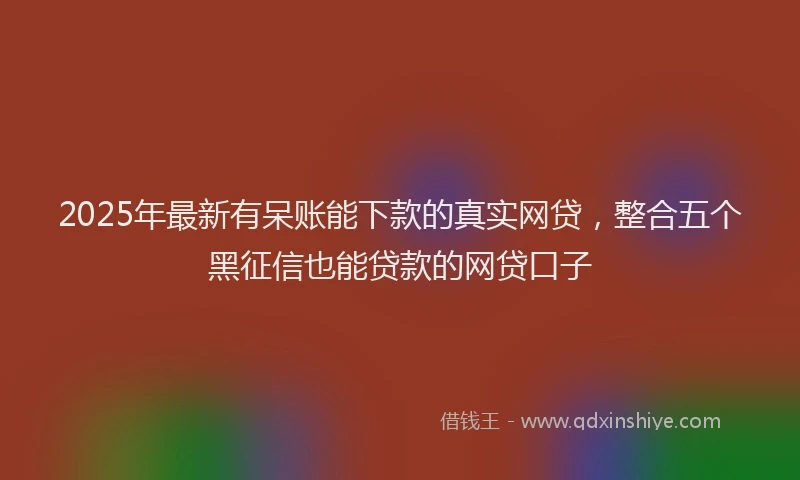 2025年最新有呆账能下款的真实网贷，整合五个黑征信也能贷款的网贷口子