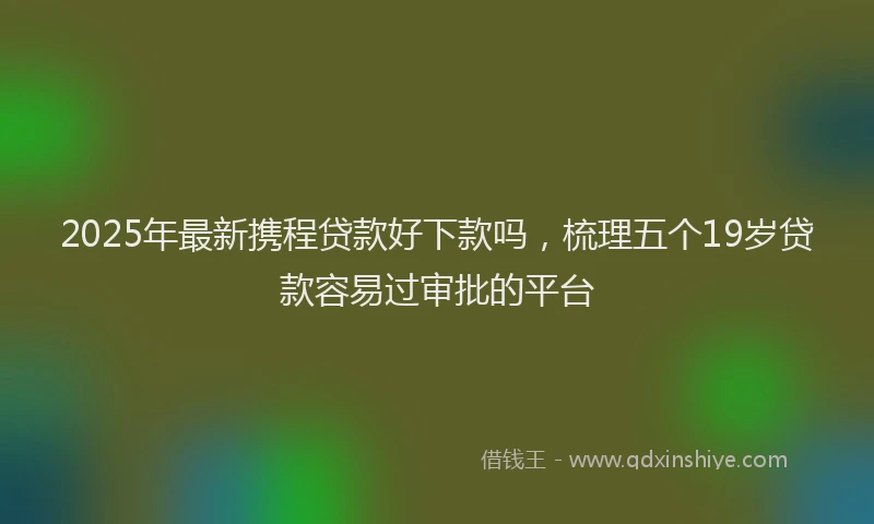 2025年最新携程贷款好下款吗，梳理五个19岁贷款容易过审批的平台