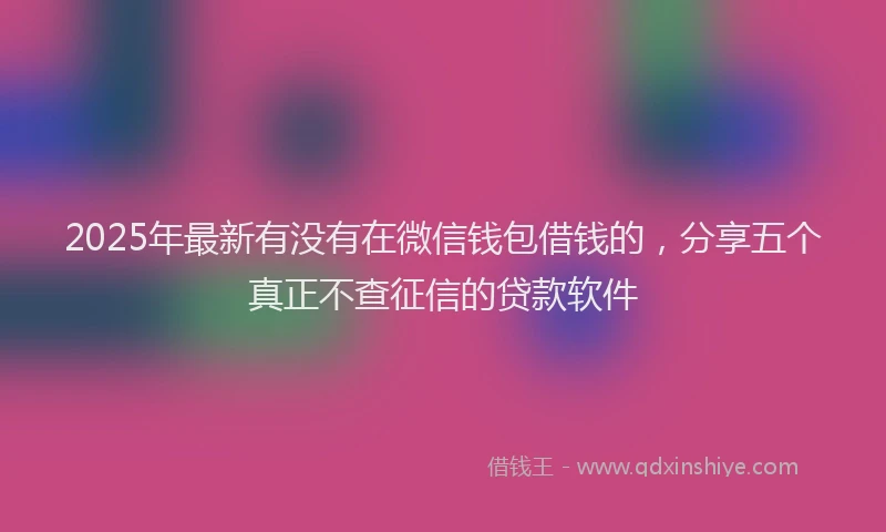 2025年最新有没有在微信钱包借钱的，分享五个真正不查征信的贷款软件