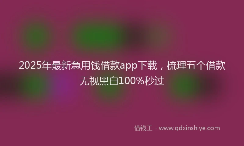 2025年最新急用钱借款app下载，梳理五个借款无视黑白100%秒过