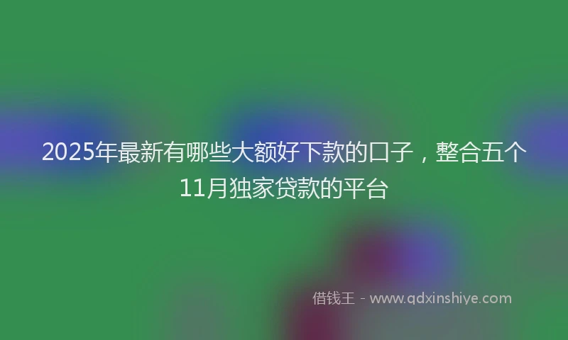 2025年最新有哪些大额好下款的口子，整合五个11月独家贷款的平台