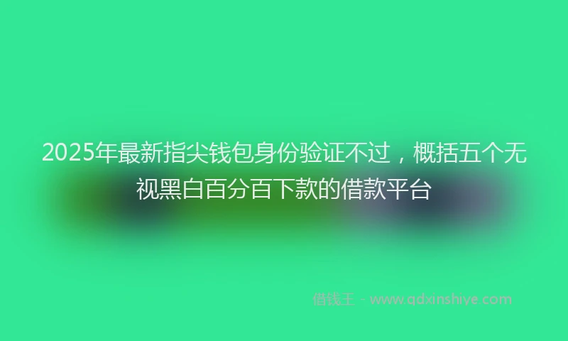 2025年最新指尖钱包身份验证不过，概括五个无视黑白百分百下款的借款平台