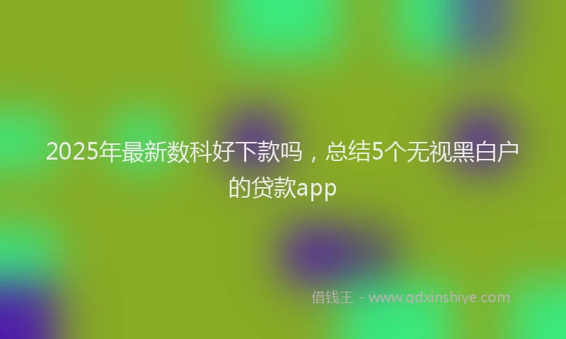 2025年最新数科好下款吗，总结5个无视黑白户的贷款app