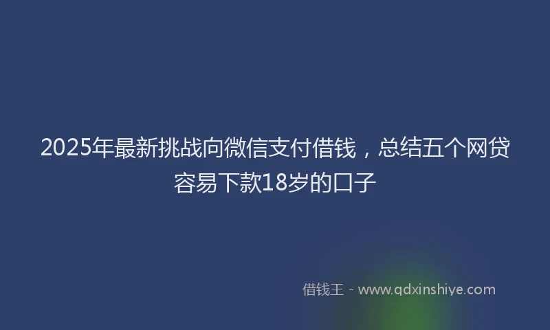 2025年最新挑战向微信支付借钱，总结五个网贷容易下款18岁的口子