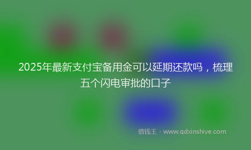2025年最新支付宝备用金可以延期还款吗，梳理五个闪电审批的口子