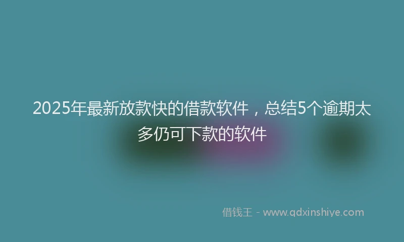 2025年最新放款快的借款软件，总结5个逾期太多仍可下款的软件