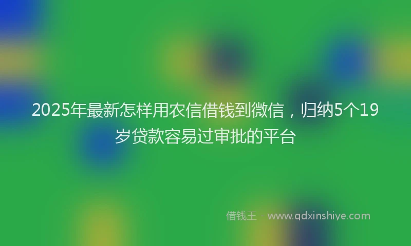 2025年最新怎样用农信借钱到微信，归纳5个19岁贷款容易过审批的平台