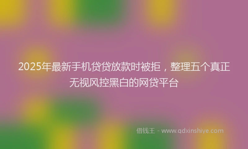 2025年最新手机贷贷放款时被拒，整理五个真正无视风控黑白的网贷平台