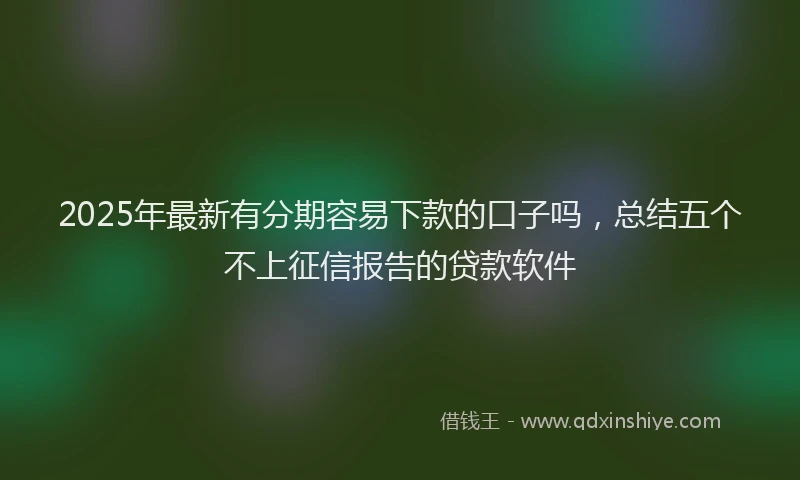 2025年最新有分期容易下款的口子吗，总结五个不上征信报告的贷款软件