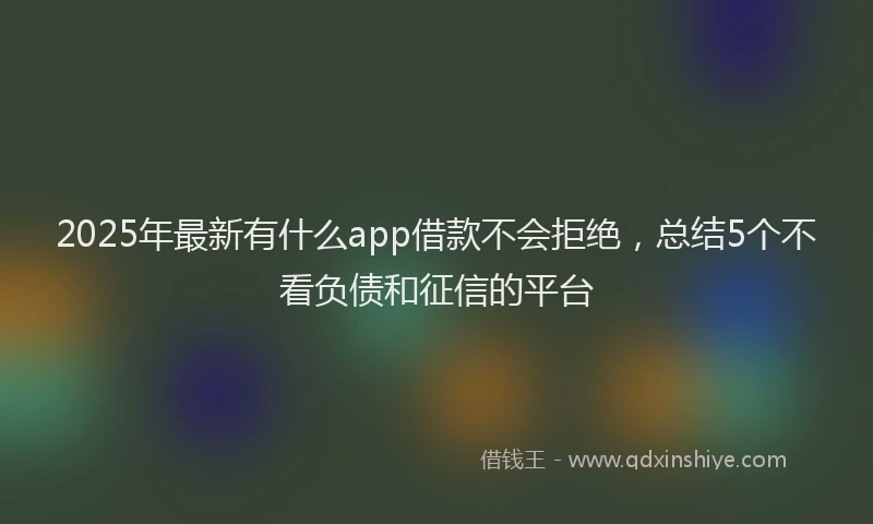 2025年最新有什么app借款不会拒绝，总结5个不看负债和征信的平台