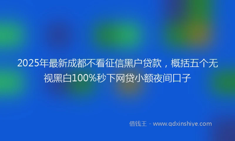 2025年最新成都不看征信黑户贷款，概括五个无视黑白100%秒下网贷小额夜间口子