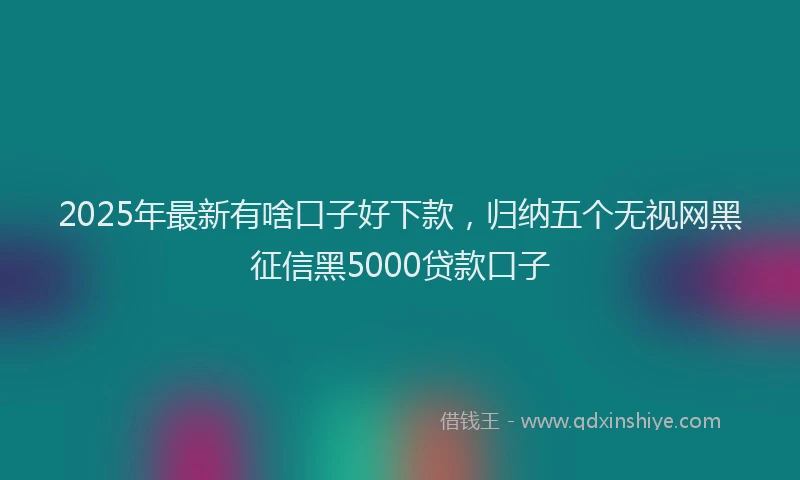 2025年最新有啥口子好下款，归纳五个无视网黑征信黑5000贷款口子