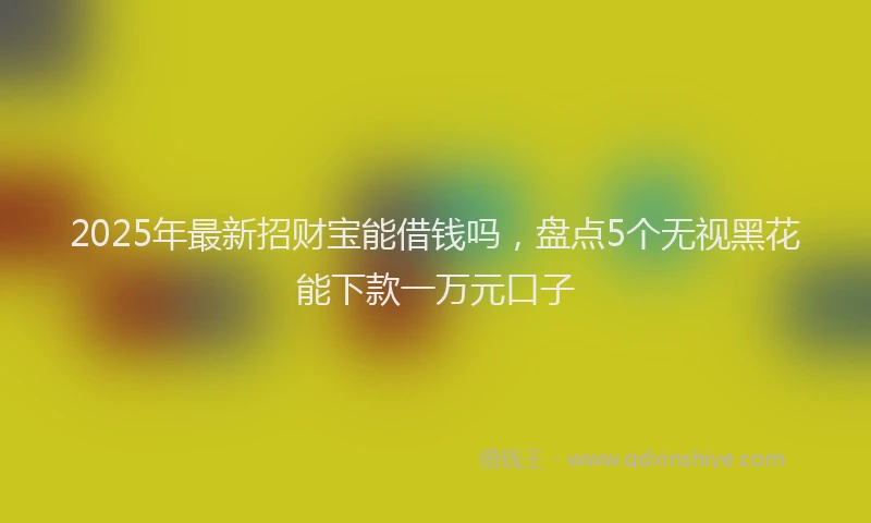 2025年最新招财宝能借钱吗，盘点5个无视黑花能下款一万元口子