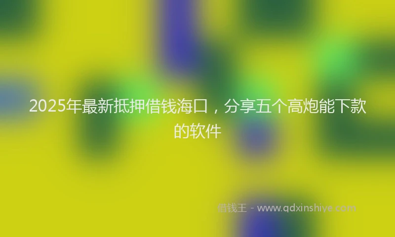 2025年最新抵押借钱海口，分享五个高炮能下款的软件