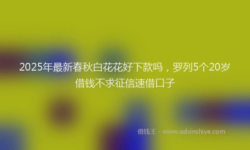 2025年最新春秋白花花好下款吗，罗列5个20岁借钱不求征信速借口子