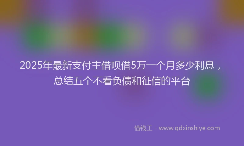 2025年最新支付主借呗借5万一个月多少利息，总结五个不看负债和征信的平台