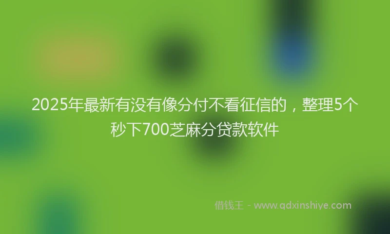 2025年最新有没有像分付不看征信的，整理5个秒下700芝麻分贷款软件