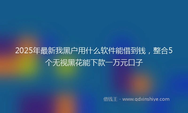 2025年最新我黑户用什么软件能借到钱，整合5个无视黑花能下款一万元口子