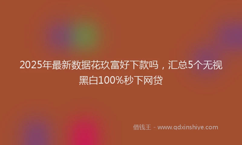 2025年最新数据花玖富好下款吗，汇总5个无视黑白100%秒下网贷