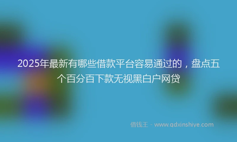 2025年最新有哪些借款平台容易通过的，盘点五个百分百下款无视黑白户网贷