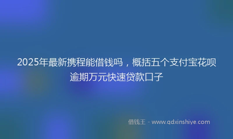 2025年最新携程能借钱吗，概括五个支付宝花呗逾期万元快速贷款口子