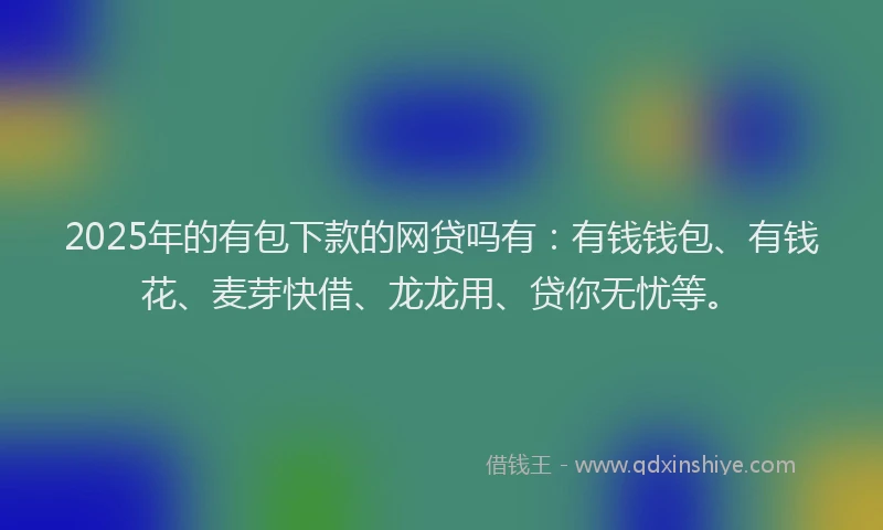 2025年的有包下款的网贷吗有：有钱钱包、有钱花、麦芽快借、龙龙用、贷你无忧等。