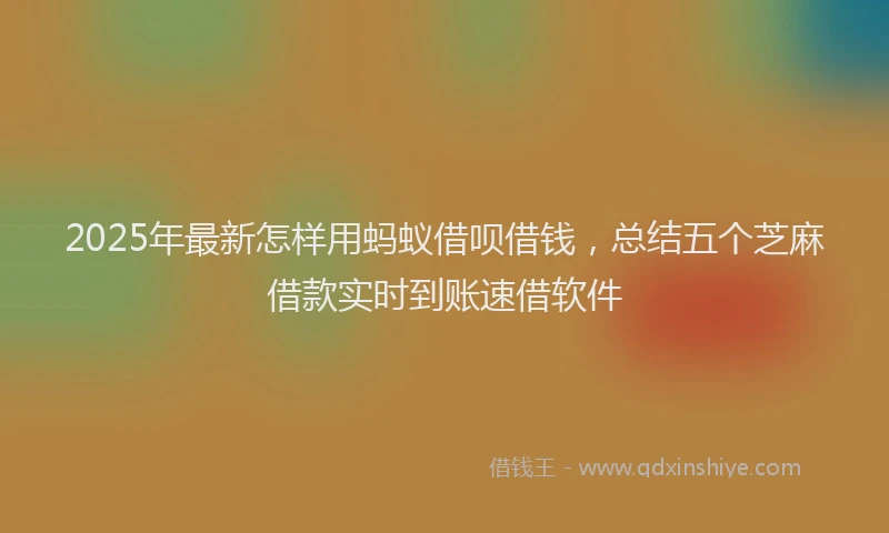 2025年最新怎样用蚂蚁借呗借钱，总结五个芝麻借款实时到账速借软件