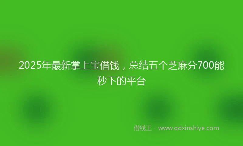 2025年最新掌上宝借钱，总结五个芝麻分700能秒下的平台
