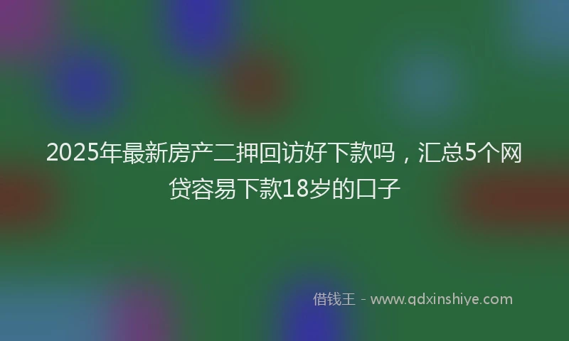 2025年最新房产二押回访好下款吗，汇总5个网贷容易下款18岁的口子