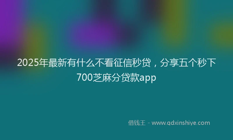 2025年最新有什么不看征信秒贷，分享五个秒下700芝麻分贷款app