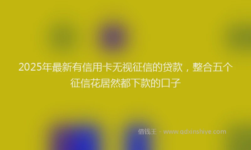 2025年最新有信用卡无视征信的贷款，整合五个征信花居然都下款的口子