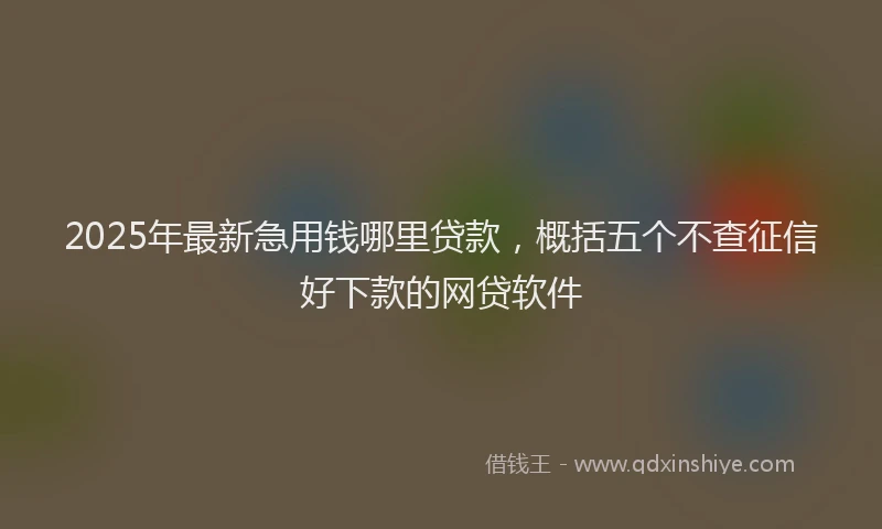 2025年最新急用钱哪里贷款，概括五个不查征信好下款的网贷软件