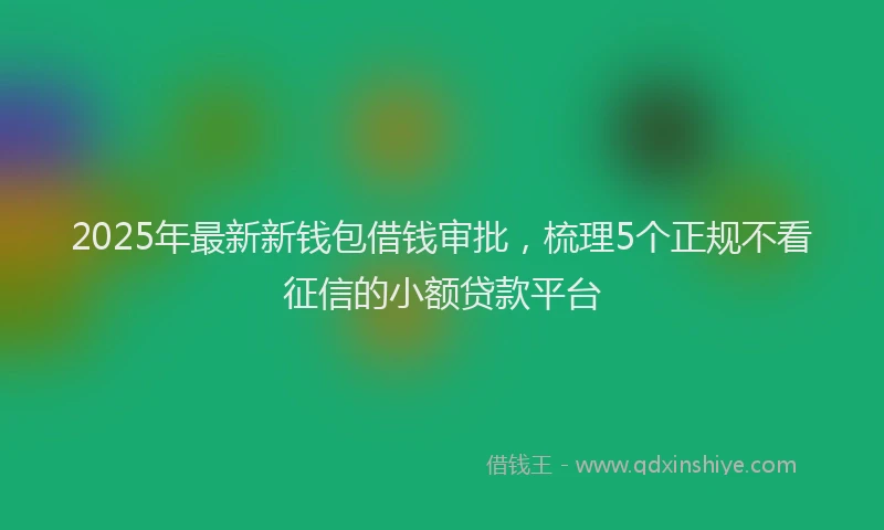 2025年最新新钱包借钱审批，梳理5个正规不看征信的小额贷款平台