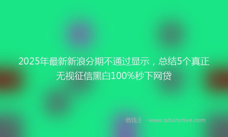 2025年最新新浪分期不通过显示，总结5个真正无视征信黑白100%秒下网贷