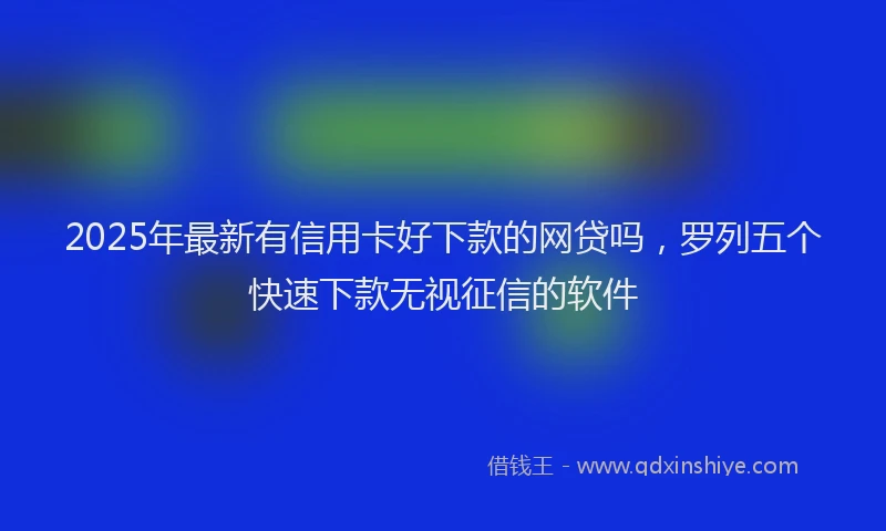 2025年最新有信用卡好下款的网贷吗，罗列五个快速下款无视征信的软件