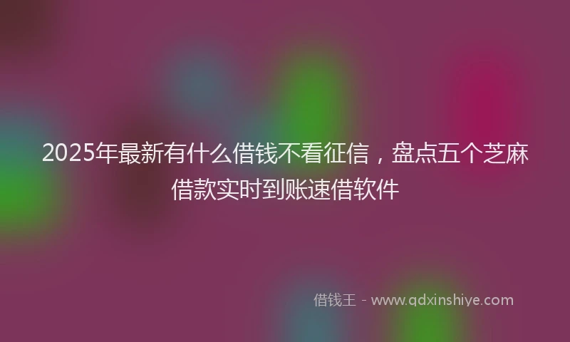 2025年最新有什么借钱不看征信，盘点五个芝麻借款实时到账速借软件