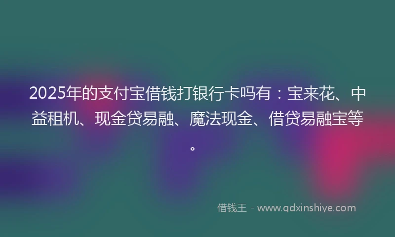 2025年的支付宝借钱打银行卡吗有：宝来花、中益租机、现金贷易融、魔法现金、借贷易融宝等。