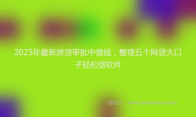 2025年最新房贷审批中借钱，整理五个网贷大口子轻松借软件
