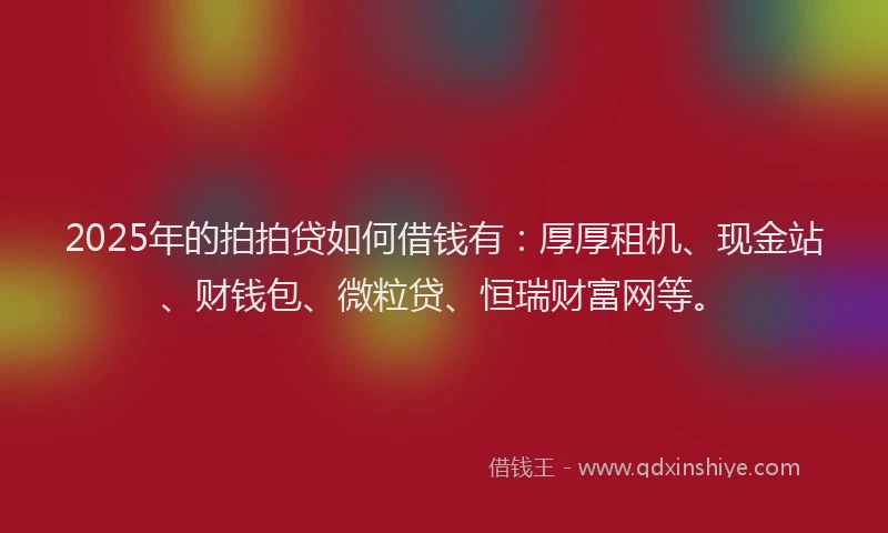2025年的拍拍贷如何借钱有：厚厚租机、现金站、财钱包、微粒贷、恒瑞财富网等。