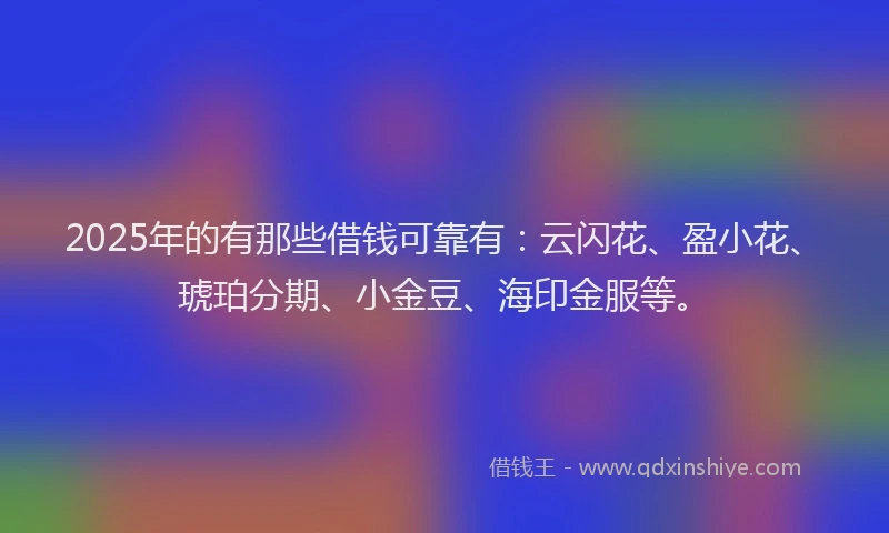 2025年的有那些借钱可靠有：云闪花、盈小花、琥珀分期、小金豆、海印金服等。