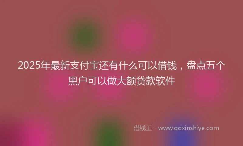 2025年最新支付宝还有什么可以借钱，盘点五个黑户可以做大额贷款软件