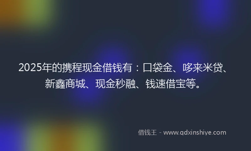 2025年的携程现金借钱有：口袋金、哆来米贷、新鑫商城、现金秒融、钱速借宝等。