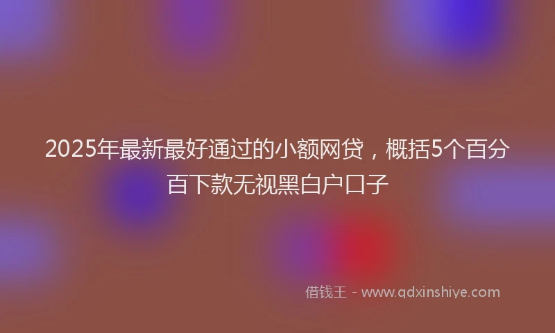 2025年最新最好通过的小额网贷，概括5个百分百下款无视黑白户口子