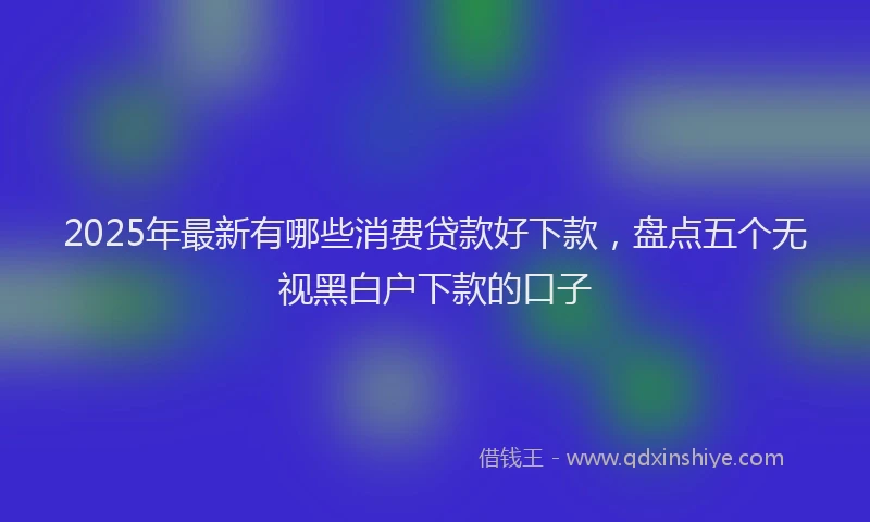 2025年最新有哪些消费贷款好下款，盘点五个无视黑白户下款的口子