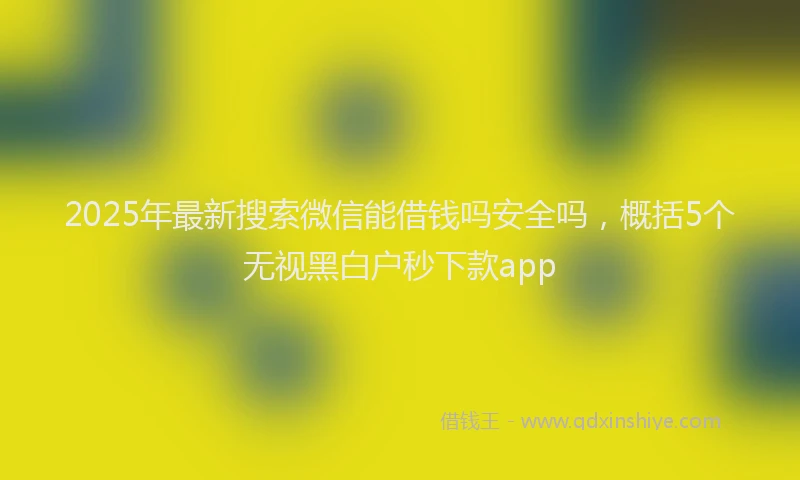 2025年最新搜索微信能借钱吗安全吗，概括5个无视黑白户秒下款app
