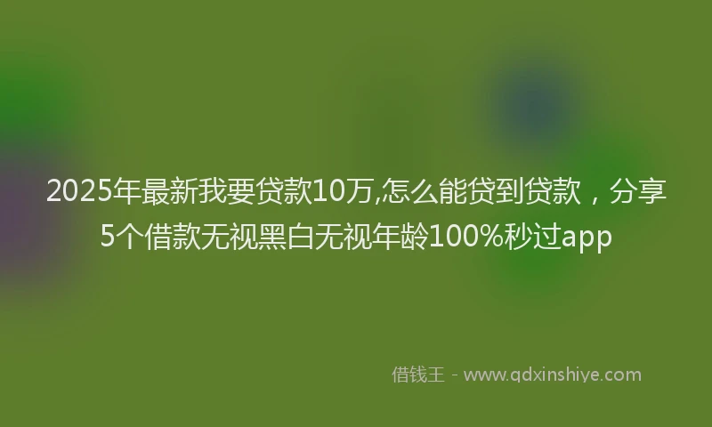 2025年最新我要贷款10万,怎么能贷到贷款，分享5个借款无视黑白无视年龄100%秒过app
