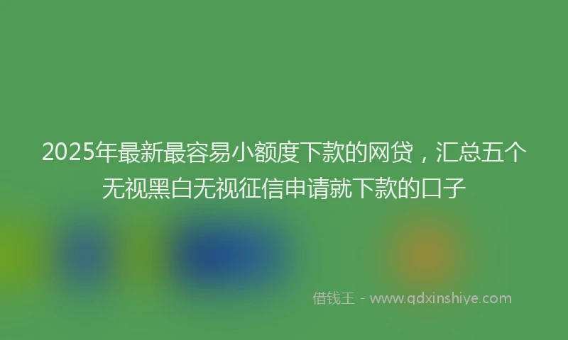 2025年最新最容易小额度下款的网贷，汇总五个无视黑白无视征信申请就下款的口子